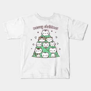 Christmas tree with kittens - meowy christmas Kids T-Shirt